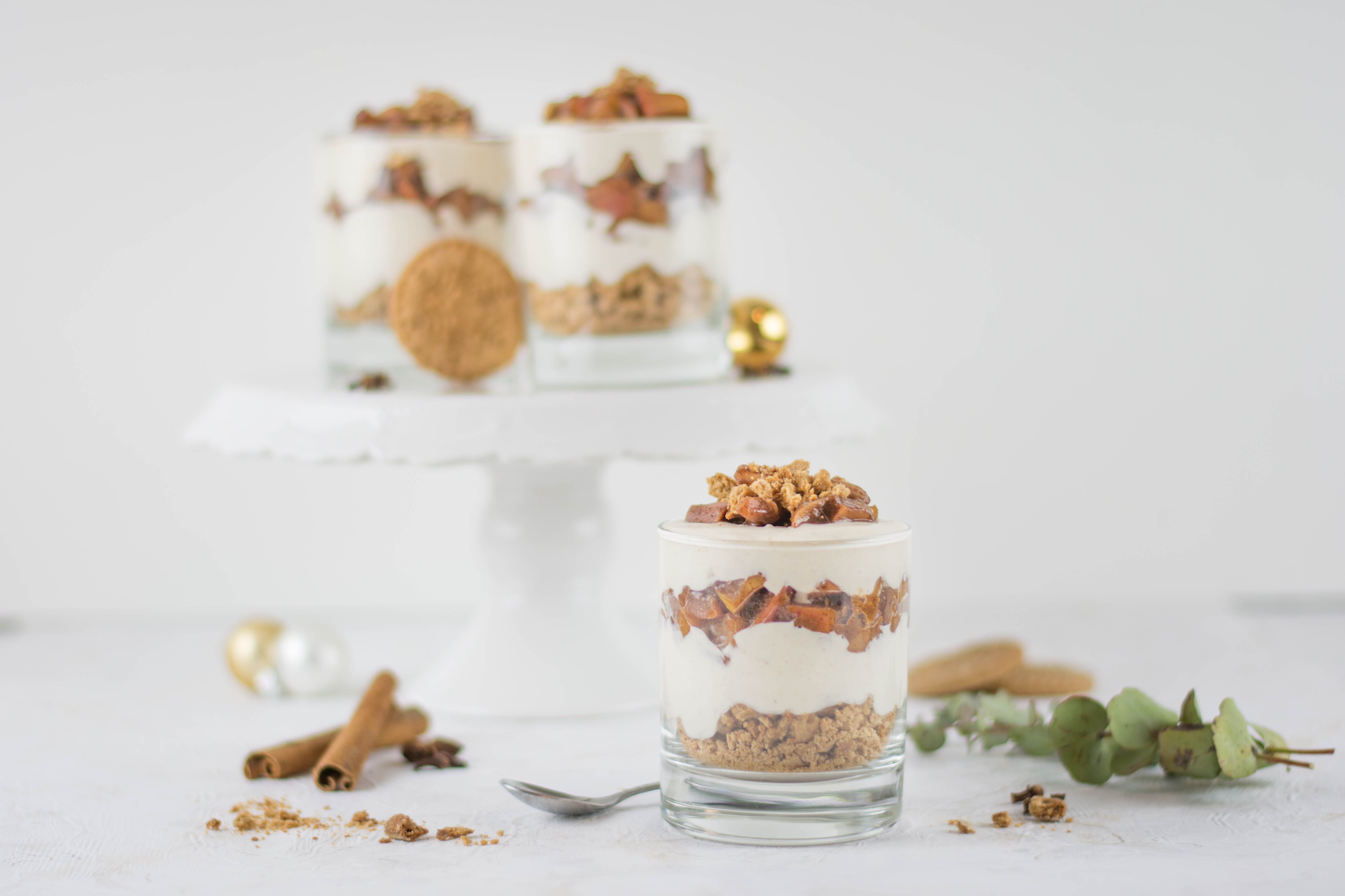 Bratapfel Spekulatius Dessert im Glas einfach Zuckerfrei